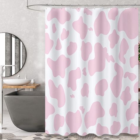 PRICES MAY VARY. ✔【High-quality Materials】 100% polyester fabric, waterproof, full drape, smooth texture, can promote the formation of water droplets, can withstand the wet bathroom environment, environmentally friendly and durable, and can be used for a long time. ✔【Multiple styles to choose】The bathroom shower curtain has 6 styles to choose from, the size is W 72 x H 72 IN, each style corresponds to the relative number of eco-friendly resin hooks, for various standard bathrooms, high quality a Cow Bathroom Decor, Cow Bathroom, Wet Bathroom, Pink Cow Print, Flower Shower Curtain, Bathroom Decor Sets, Flower Shower, Pink Cow, Black Curtains