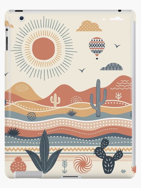 Boho Cactus, Cactus Illustration, Orange Pink, Ipad Case, Pink Grey, Pink And Orange, Cactus, Gray Color, Ipad