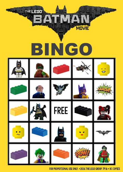 LEGO Batman Bingo Board Batman Party Games, Lego Batman Cakes, Batman Crafts, Lego Party Games, Batman Printables, Lego Batman Birthday, Lego Camp, Batman Games, Kid Life