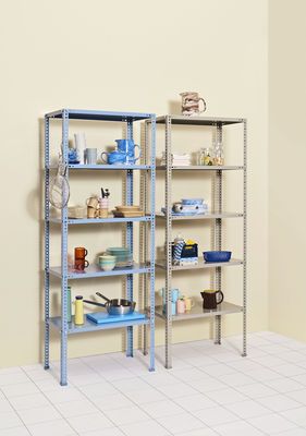 Hay Shelving Unit Shelf - Green | Made In Design UK Hay Shelving Unit, Ikea Omar, Kitchen Shelving Unit, Industrial Metal Shelving, Garage Design Interior, Metal Shelving Units, Garage Interior, Ladder Bookcase, Metal Shelves