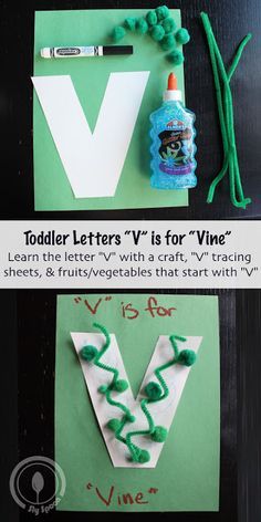 V Letter Activities For Preschool, Vine Crafts For Preschoolers, Letter V Projects For Preschool, Letter V Art Preschool, V Preschool Crafts, Preschool Letter V Activities, Letter V Activities For Toddlers, V Crafts For Preschool, V Activities For Preschool