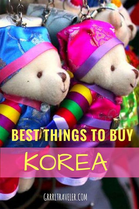 Best things to Buy Korea via @grrrltraveler What To Buy In Seoul Korea, South Korea Souvenirs, What To Buy In Korea, Korea Souvenirs, Facts About Korea, Things To Buy In Korea, Korean Souvenirs, Japan Planning, Korea Vacation