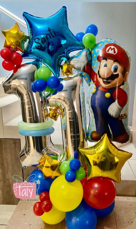 Marquee Balloons, Brother Sister Quotes, Balloon Centerpieces, Mario Bros., Balloon Backdrop, Balloon Columns, Sister Quotes, Balloon Bouquet, Diy Party Decorations