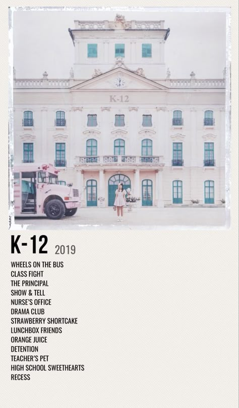 minimal poster of the album k-12 by melanie martinez Melanie Martinez K12 Poster, Melanie Martinez Album Poster, Melanie Martinez K-12 Poster, Melanie Martinez Posters To Print, Melanie Martinez Diy Room Decor, Melanie Martinez K-12 Album Cover, K 12 Album Cover, K 12 Wallpaper, Melanie Wallpaper