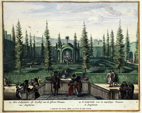 See more and background at: bibliodyssey.blogspot.com/2010/10/pleasure-garden.html Period Drawings, Baroque Garden, Pleasure Garden, Greek Mountains, Dutch Gardens, Antique Garden, Green Architecture, Royal Ballet, Formal Gardens