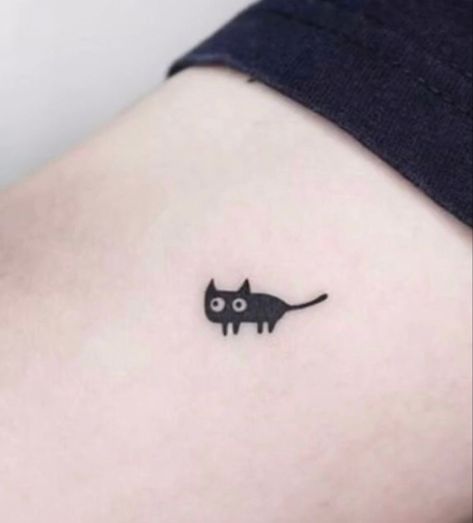 Black Cat Tattoo, Funky Tattoos, Sharpie Tattoos, Cute Little Tattoos, Cute Tiny Tattoos, Poke Tattoo, Matching Tattoo, Discreet Tattoos, Funny Tattoos