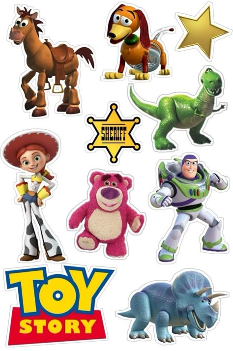 Toy Story Characters Printables, Toy Story Cake Topper Printable, Printable Cake Toppers, Jesse Toy Story, Toy Story Cake Topper, Toy Story Printables, Toy Story Cupcakes, Toy Story Party Decorations, Dibujos Toy Story