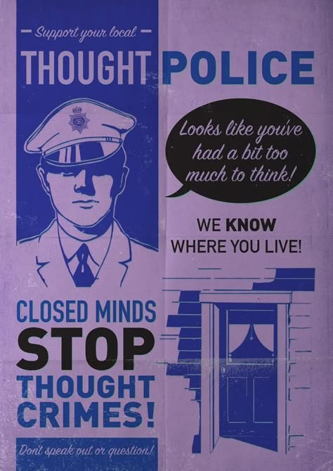 Thought Police, 1984 George Orwell, 1984 Book, Nineteen Eighty Four, George Orwell 1984, Dystopian Future, Star Wars Inspired, George Orwell, Propaganda Posters