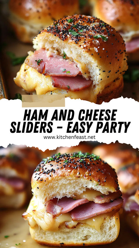 Discover the easiest way to make crowd-pleasing Ham and Cheese Sliders! Perfect for parties, dinners, or snacks, these sliders feature Hawaiian rolls, ham, Swiss cheese, and a buttery glaze. Save this recipe now! Baked Ham And Cheese Sliders All Recipes, Ham And Cheese Sliders No Mayo, Spiral Ham Sliders On Hawaiian Rolls, Easy Hawaiian Roll Sliders Cold, Ham And Cheese Poppyseed Sliders, Hot Ham And Cheese Rolls, Ham Buns Hawaiian Rolls, Hit Ham And Cheese Sliders, Best Ham And Cheese Sandwiches