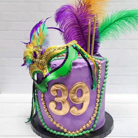 Mardi Gras Cake, Fondant Cake, Fondant Cakes, Cake Ideas, Mardi Gras, Fondant, Birthday Cake, Cake, Birthday