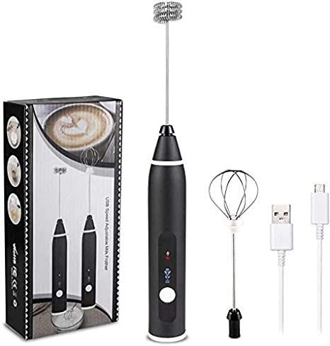 Milk Frother Handheld Electric Milk Foamer USB Rechargeable 3 Speeds Coffee Foam Maker with Egg Whisk Drink Mixer Mini Blender Perfect for Coffee Cappuccino Matcha Hot Chocolate Matcha Hot Chocolate, Jade Leaf Matcha, Milk Foamer, Mini Blender, Bulletproof Coffee, Milk Foam, Drink Mixer, Egg Whisk, Milk Frother