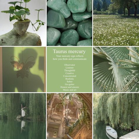 Taurus Mercury Aesthetic, Green Taurus Aesthetic, Taurus Sun Aesthetic, Taurus + Core + Aesthetic, Taurus Core, Mercury In Taurus, Taurus Mercury, Taurus Vibes, Taurus Aesthetic