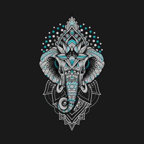 Lotus Elephant - Elephant - T-Shirt | TeePublic Lotus Rangoli, Bohemian Elephant, Mandala Elephant, Elephant Stickers, Big Rangoli, Boho Elephant, Elephant Shirt, Big Rangoli Designs, Lotus Mandala