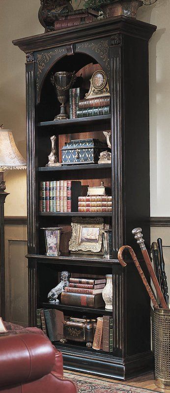 Dark Academia Interior, Victorian Bookcases, Dark Academia Home, Academia Bedroom, Dark Academia Room, Academia Room, Black Bookcase, Dark Academia Decor, Vintage Bookcase