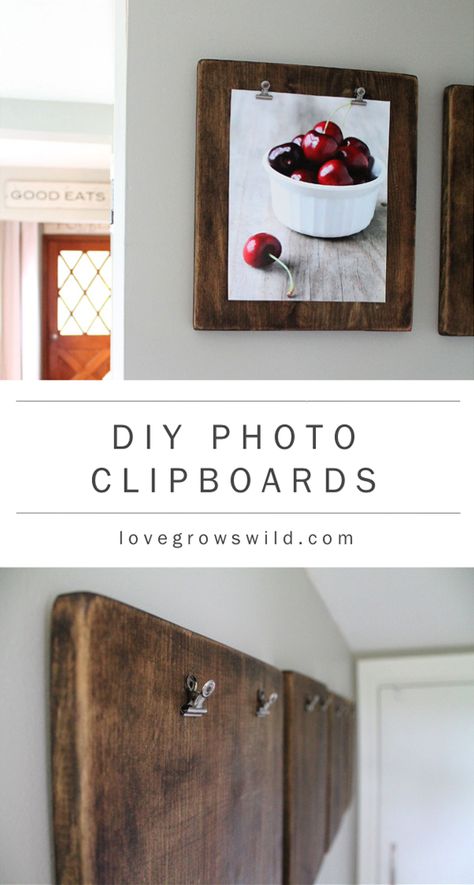 Photo Clipboard, Koti Diy, Dollar Store Hacks, Dekor Diy, Diy Simple, Small Wood Projects, Décor Diy, Tutorial Diy, Diy Photo