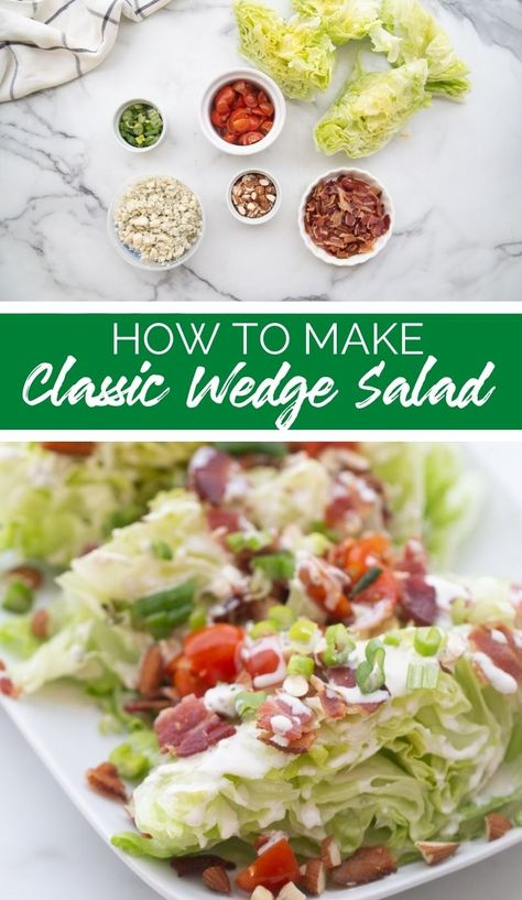 If you're looking for a simple yet delicious salad that delivers on both taste and texture, this Classic Wedge Salad is the perfect choice. Wedge Salad Appetizer, Classic Wedge Salad, Wedge Salad Recipes, Southern Comfort Recipes, Comfort Recipes, Wedges Recipe, Salads For A Crowd, Wedge Salad, Fresh Meals