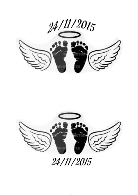 Tattoos Of Miscarriages, Miscarried Tattoo Ideas For Men, Still Born Baby Tattoos, Angel Wings Tattoo Man, Tattoo For Lost Baby, Tattoos For Miscarriages, Miscarried Baby Tattoo, Angel Baby Tattoo, Lost Baby Tattoo