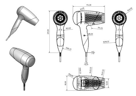 Samum hairdryer on Behance Interior Design Sketchbook, Solid Works, Mechanical Engineering Design, Surface Modeling, Ideal Partner, Object Drawing, Industrial Design Sketch, Patent Art, Cad Design