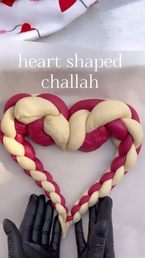 Heart shaped challah for Tu B’ Av ♥️ Tomorrow evening is the Jewish holiday of love, Tu B’ Av. Each heart challah is made from 2 four… | Instagram Heart Challah, Beet Powder, Four Strand Braids, Happy Love Day, Connect 4, Instagram Heart, Red Food Coloring, Jewish Holiday, Challah