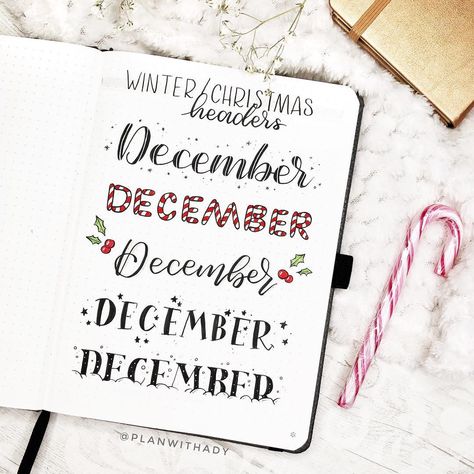 fonts december christmas bujo Month Journal, Bullet Journal Christmas, Header Ideas, Bullet Journal Headers, December Bullet Journal, November Quotes, Bullet Journal Font, Journal Fonts, Bullet Journal Printables