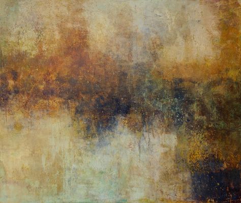 In the Marsh by Mary Mendla, Oil and Cold Wax Medium, 30 x 36 x 1.5 Cold Wax Painting, Creative Walls, Wax Painting, Faux Painting, Encaustic Art, Abstract Landscape Painting, Mixed Media Canvas, Medium Art, Abstract Landscape