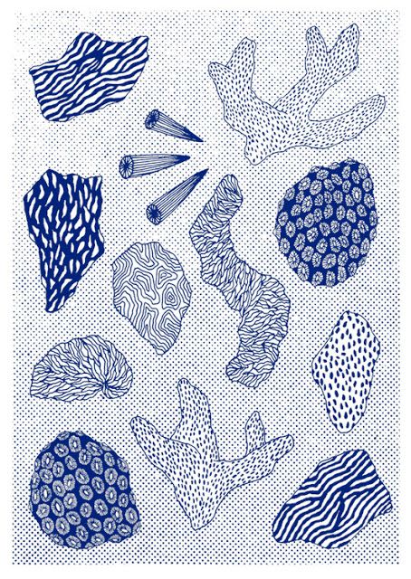 M&J Trimming - Blue and White Coral Print Pretty Teeth, Illustration Design Graphique, Visuell Identitet, Arte Inspo, Art Et Illustration, Arte Popular, Art And Illustration, Pretty Patterns, Art Paint