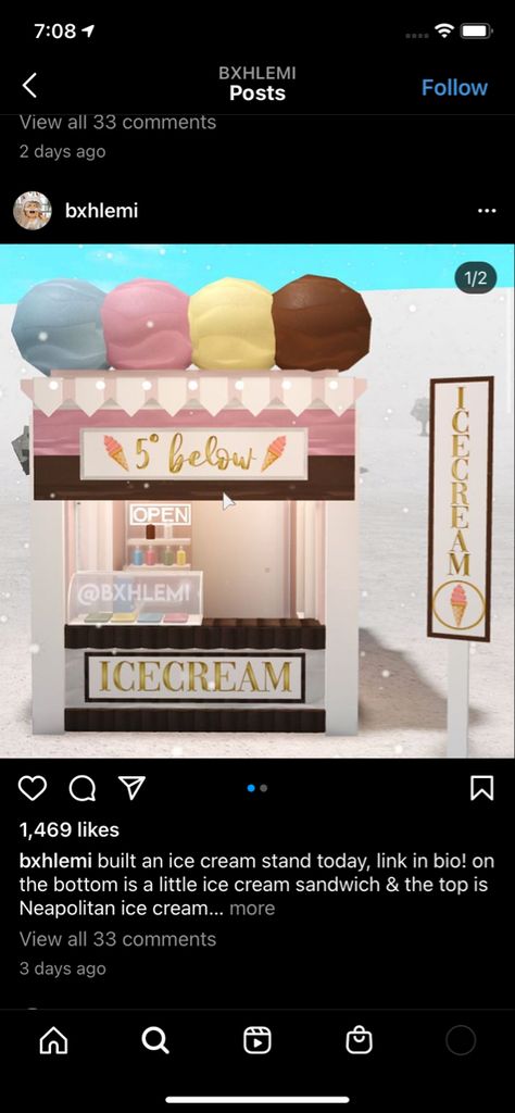 Bloxburg Market Ideas, Bloxburg Ticket Booth, Bloxburg Ice Cream Shop Layout, Bloxburg Small Shop Ideas, Bloxburg Food Truck, Bloxburg Food Stand Decals, Bloxburg Popcorn Stand, Bloxburg Place Ideas, Ice Cream Decals Bloxburg Codes