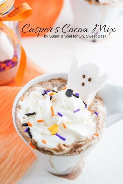 Casper Movie, Halloween Themed Food, Halloween Party Appetizers, Oh Sweet Basil, Halloween Sprinkles, Dinner And A Movie, Themed Drinks, Sweet Basil, Cocoa Mix