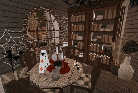 Bloxburg Haunted House, Bloxburg Halloween House, Orphanage Ideas, Bloxburg Halloween, Shopkins Happy Places, Diy Flower Wall, Flower Bedroom, Halloween Family, Spooky House