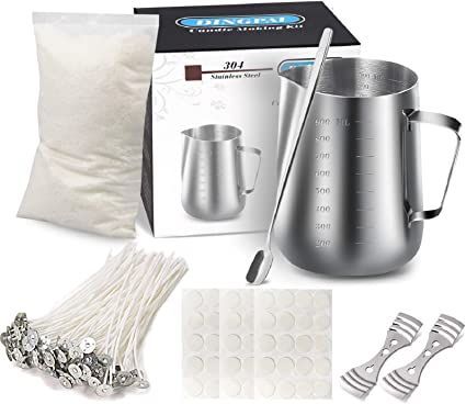 Amazon.com: Candle Making Kit Supplies, Soy Wax DIY Candle Craft Tools Including Candle Make Pouring Pot, Candle Wicks, Wicks Sticker, 3-Hole Candle Wicks Holder, Natural Soy Wax and Spoon : Everything Else Diy Candle Making Kit, Candle Wicks, Soap Making Kits, Candle Kits, Candle Crafts Diy, Soy Candle Making, Candle Making Kit, Buy Candles, Candle Making Supplies