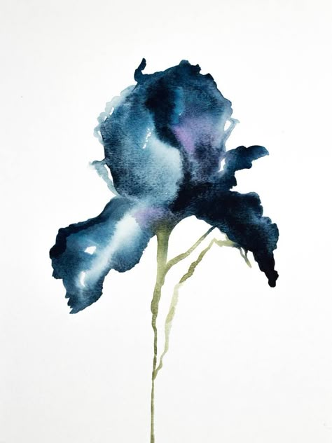 Iris No. 14 Iris Poster, Plant Watercolor, Contemporary Watercolor, Blue Iris, Watercolour Inspiration, Watercolor Painting Techniques, Watercolor Flowers Paintings, Watercolor Inspiration, Water Painting