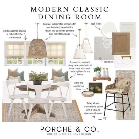 Sharing our modern classic Home Decor Inspo with this dining room mood board design including this round dining room set. We dive into the essence of classic style, offering Dining Room ideas to enhance your space. We love the elements of classic decor and how they can be seamlessly integrated into your Dining Room. Visit our LTK to learn more about Dining Room designs. (#affiliate) Modern Classic Dining Room, Classic Dining Room Design, Modern Classic Dining, Organic Dining Room, Modern Classic Home, Round Dining Room Sets, Classic Dining Room, Dining Room Cozy, Countertop Decor