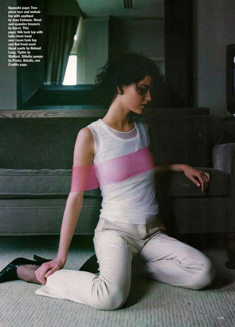 Helmut Lang Campaign, Helmut Lang 90s, Helmut Lang Archive, Shalom Harlow, Anti Fashion, Silk Tank Top, Silk Tank, Helmut Lang, 90s Fashion