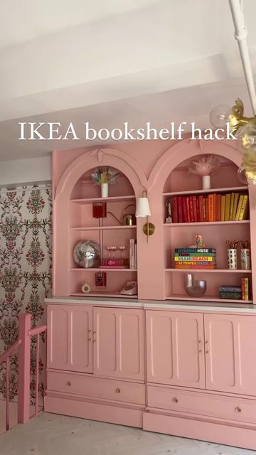 DIY - IKEA Hack on Instagram: "@dreamloftstudios created her dream bookshelves that double as a bar using IKEA components. The combination of 3 LOMMARP cabinets, 3 BILLY bookcases, extensions, marble countertop, and heavy-duty casters resulted in a spectacular home bar. For more ideas and inspiration, be sure to check out the @dreamloftstudios page. . . . #ikeahack #ikea #ikeahacks #ikeadiy #ikeahome #ikeaideas #ikealover #interiordesign #diy #HomeDecor #diyideas #diyproject #home #HomeDIY #InteriorDesign #homeorganization #bar" Home Library Ideas Diy Ikea Hacks, Ikea Lommarp Bookcase, Lommarp Ikea Hack, Ikea Lommarp Cabinet, Ikea Lommarp Hack, Lommarp Ikea Ideas, Home Library Ideas Diy, Ikea Lommarp, Dream Bookshelves