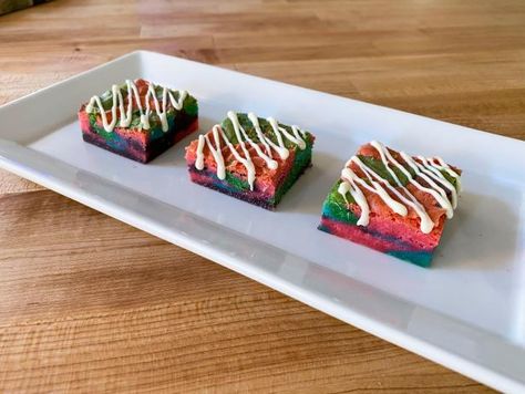 Rainbow Unicorn Brownies Recipe | Duff Goldman | Food Network Unicorn Brownies, Ree Drummond Ranch, Duff Goldman, Square Cake Pans, Brownie Ingredients, Fun Recipes, Gel Food Coloring, Edible Glitter, Baking With Kids