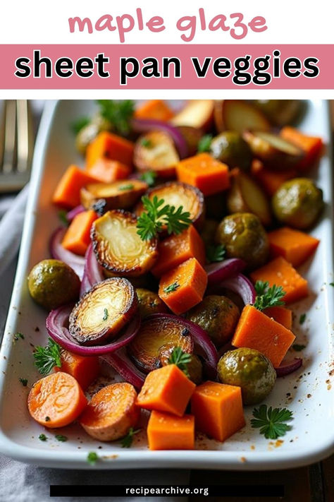 Celebrate the harvest season with our Autumn Harvest Sheet Pan Veggies dish! 🌽🍁 This recipe features a colorful mix of root vegetables, all roasted together and finished with a delightful maple glaze.

#AutumnHarvest #SheetPanVeggies #MapleGlaze #HealthyEating #FallRecipes #VegetarianRecipes #RoastedVegetables #QuickMeals #EasyCooking #SeasonalEats #RootVegetables #FlavorfulFood #MealPrep #HealthySides #VibrantVeggies #CinnamonThyme #CookingWithMaple #FallFlavors #ColorfulMeals #SimpleRecipes Sheet Pan Root Vegetables, Maple Glazed Roasted Vegetables, Root Vegetable Sheet Pan, Roasted Veggies Sheet Pan, Maple Syrup Benefits, Harvest Sheet Pan, Sheet Pan Roasted Vegetables, Sheet Pan Veggies, Pan Veggies