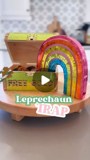 Jordyn Wilson • DIYs ✨ Seasonal Inspo ✨ Motherhood on Instagram: "DIY Leprechaun Trap 🍀🌈 

This is a cute little tradition! Next year, pep will be old enough to make her own so I wanted to make an extra fun one this year! You don’t have to use the wood treasure chest. You can use a glass jar or any shoebox! 

I’ve seen some people even fill it with lucky charms (but selfishly I wanted to eat the lucky charms and not let them get stale hahaha) 😂 

Check my stories on how to make the straw ladder. I saw it done by @kristensellentin and it’s adorable! I’ll save it to my 🍀 Highlight as well! 

If you want links to do this yourself, comment below and I’ll send it all! 

#momsofinstagram #stpatricksday #leprechauntrap #disco #toddlersofinstagram #craft #diycrafts" Diy Leprechaun Trap, Disco Tiles, Diy Leprechaun, Wood Treasure Chest, St Patricks Crafts, Leprechaun Trap, Instagram Diy, Lucky Charms, Treasure Chest