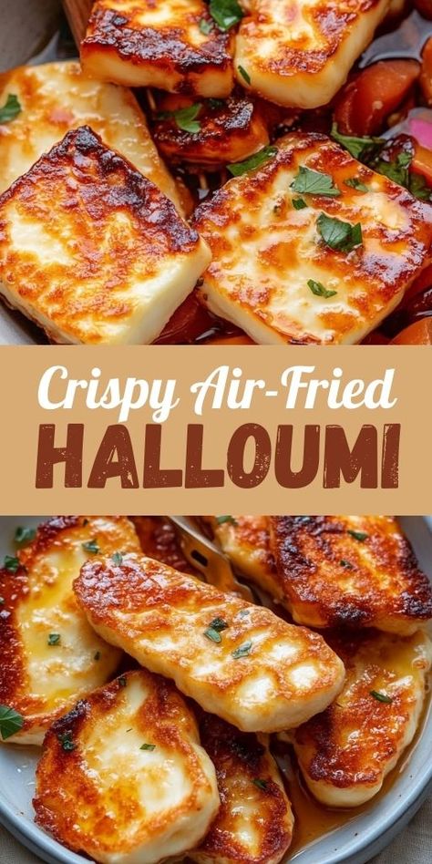 This Air Fryer Halloumi is the perfect blend of crispy and gooey, delivering a delicious texture in every bite! 🧀✨ Easy to prepare and packed with flavor, this dish makes for an irresistible snack, appetizer, or side dish that’s sure to please everyone. 📌 Pin this recipe to make crispy and delicious air fryer halloumi that’s perfect for any occasion! #AirFryerHalloumi #CrispyAndGooey #EasyAppetizers #HalloumiLovers #QuickSnacks #AirFryerRecipes Halloumi Starter Recipes, Easy Air Fryer Side Dishes, Grilled Halloumi Cheese Recipes, Halloumi Keto Recipes, Halloumi Cheese Air Fryer, How To Cook Halloumi Cheese, Meals With Halloumi, Air Fried Halloumi, Airfryer Party Food