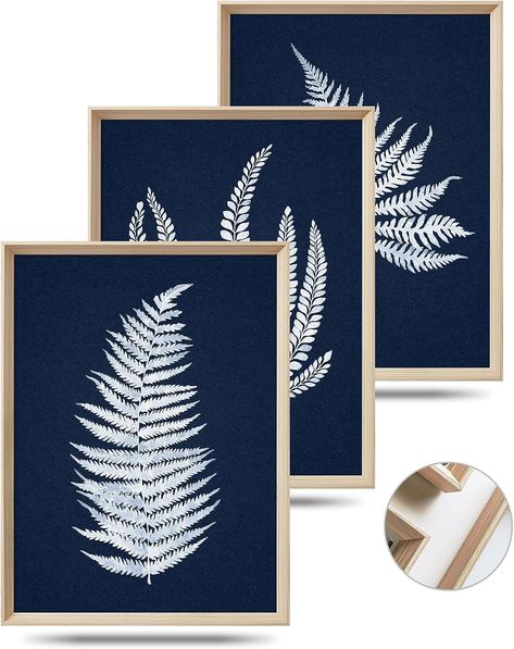 $39.99 Framed Botanical Art, Fern Plants, Dark Blue Walls, Flower Market Poster, Blue Wall Decor, Botanical Wall Decor, Fern Plant, Framed Botanicals, Wall Art Minimalist