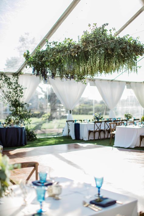 Hanging Flowers Above Dance Floor Wedding, Hanging Floral Wedding Dance Floor, Greenery Over Dance Floor Wedding, Hanging Floral Installation Wedding Tent, Wedding Dance Floor Ceiling Decor, Flowers Over Dance Floor Wedding, Tent Floral Installation, Dance Floor Floral Installation, Wedding Tent Flowers