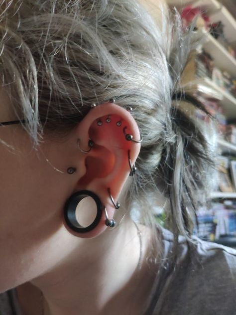 Stretchers Ear Piercings, 1 Inch Stretched Ears, Ear Piercings Stretched Ears, 20mm Stretched Ears, Gauge Ear Piercings, Ear Stretching Aesthetic, Stretched Ears With Earrings, 0g Stretched Ears, Ear Gauges Aesthetic