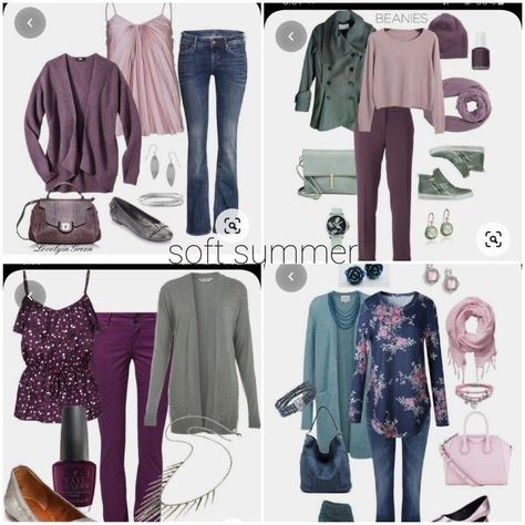 Soft Summer Wardrobe, Color Palette Outfit Ideas, Color Palette Outfit, Soft Summer Fashion, Color Analysis Summer, Summer Skin Tone, Cool Summer Palette, Soft Summer Palette, Soft Summer Color Palette