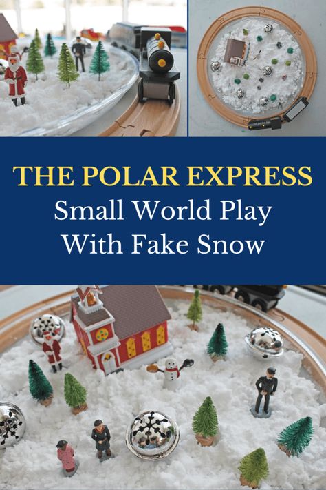 Polar Express Activities Preschool, Pretend Snow, Polar Express Train Set, Polar Express Activities, Winter Theme Preschool, Sensory Games, Polar Express Train, Kids Allergies, Play Activity