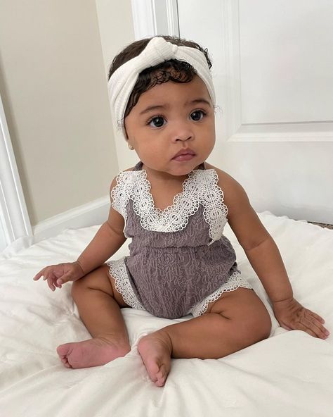 Kendall Sivana, Cute Mixed Babies, Cute Black Babies, Beautiful Black Babies, Halter Romper, Mixed Babies