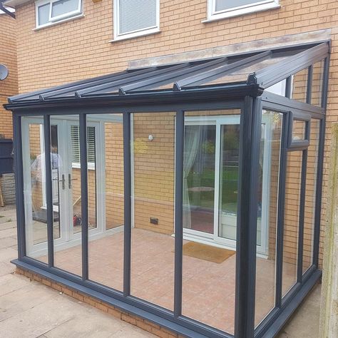 Lean-To Conservatories | Lean To Extension | St Helens Windows Lean To Conservatory Ideas, Small Conservatory Ideas, Lean To Extension, Sunroom Extension, Grills Design, Window Aluminium, Small Conservatory, Small House Extensions, Terrace House Exterior