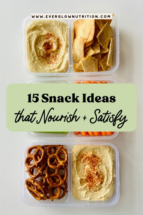 image of snacks with the title "15 snack ideas" Balanced Snacks Healthy, Healthy Snack Combinations, Balanced Snacks For Kids, Healthiest Snacks Clean Eating, Snack Ideas Work, Well Balanced Snacks, Healthy Balanced Snacks, Healthy Desk Snacks, Balanced Snack Plate