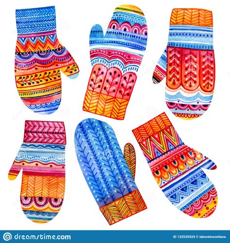 Glove Arts And Crafts, Mitten Illustration, Painted Mittens, Mittens Illustration, Mittens Drawing, Mitten Art, Christmas Mittens, Gloves Drawing, Pink Wallpaper Laptop