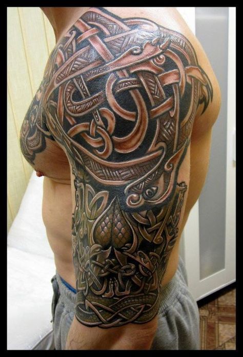 Irish Shoulder Tattoo For Men, Celtic Tattoos For Men Scottish, Scottish Celtic Tattoo, Dragon Tattoo Styles, Phoenix Tattoo Sleeve, Celtic Sleeve Tattoos, Celtic Tattoos For Men, Scottish Tattoos, Shamrock Tattoos