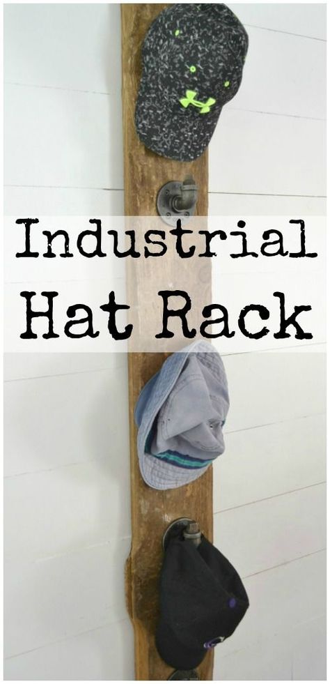 How to build an industrial hat rack to keep all your hats organized… Hat Rack Diy, Hat Storage Ideas, Crazy Decor, Hat Rack Ideas, Organize Baseball Hats, Wall Hat Racks, Baseball Hat Racks, Diy Hat Rack, Cowboy Hat Rack