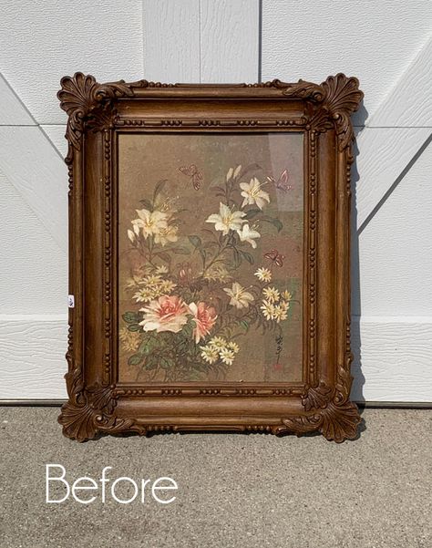 Painting Picture Frames Diy, Repurpose Picture Frames Diy, Vintage Frames Diy, Upcycle Frames, Big Picture Frames, Upcycled Picture Frames, Farmhouse Picture Frames, Empty Picture Frames, Making Picture Frames